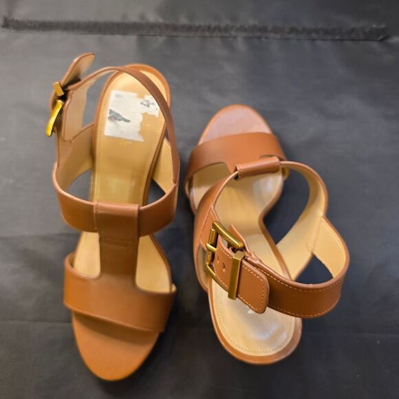 MICHAEL MICHAEL KORS BECKER LEATHER PLATFORM SANDAL - Picture 5 of 16